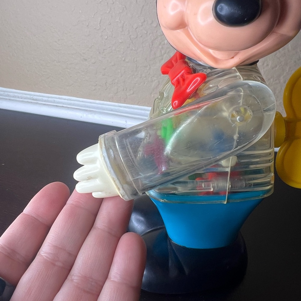 Vintage 1970s Disney Mickey Mouse Windup Toy Transparent Gear Body Gabriel - Picture 4 of 10